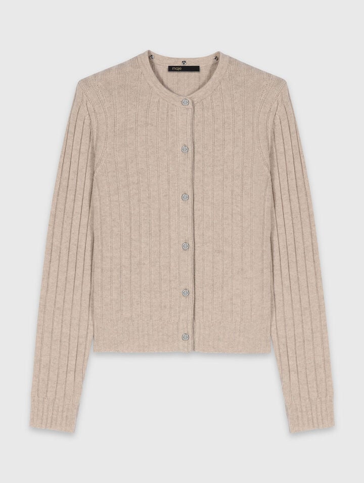 Cardigan with removable bead collar