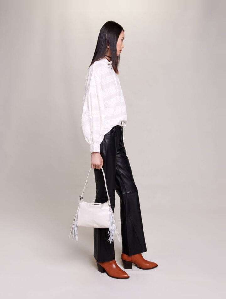 Embroidered ruffled shirt