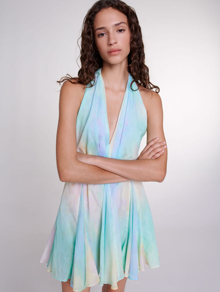 Backless tie-dye dress
