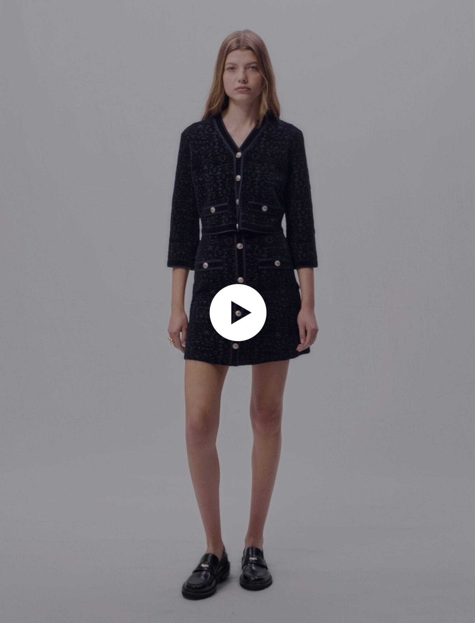 2-in-1 velvet knit dress Bicolor For Women | Maje