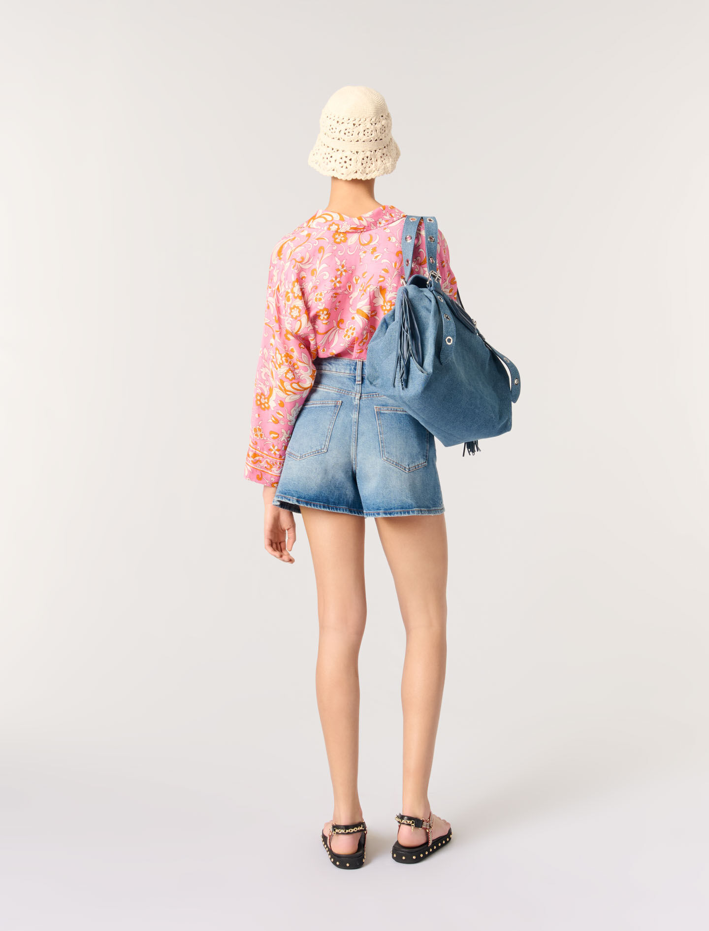 Denim Miss M XL bag Blue For Women | Maje Denim Miss M XL bag Blue For Women | Maje