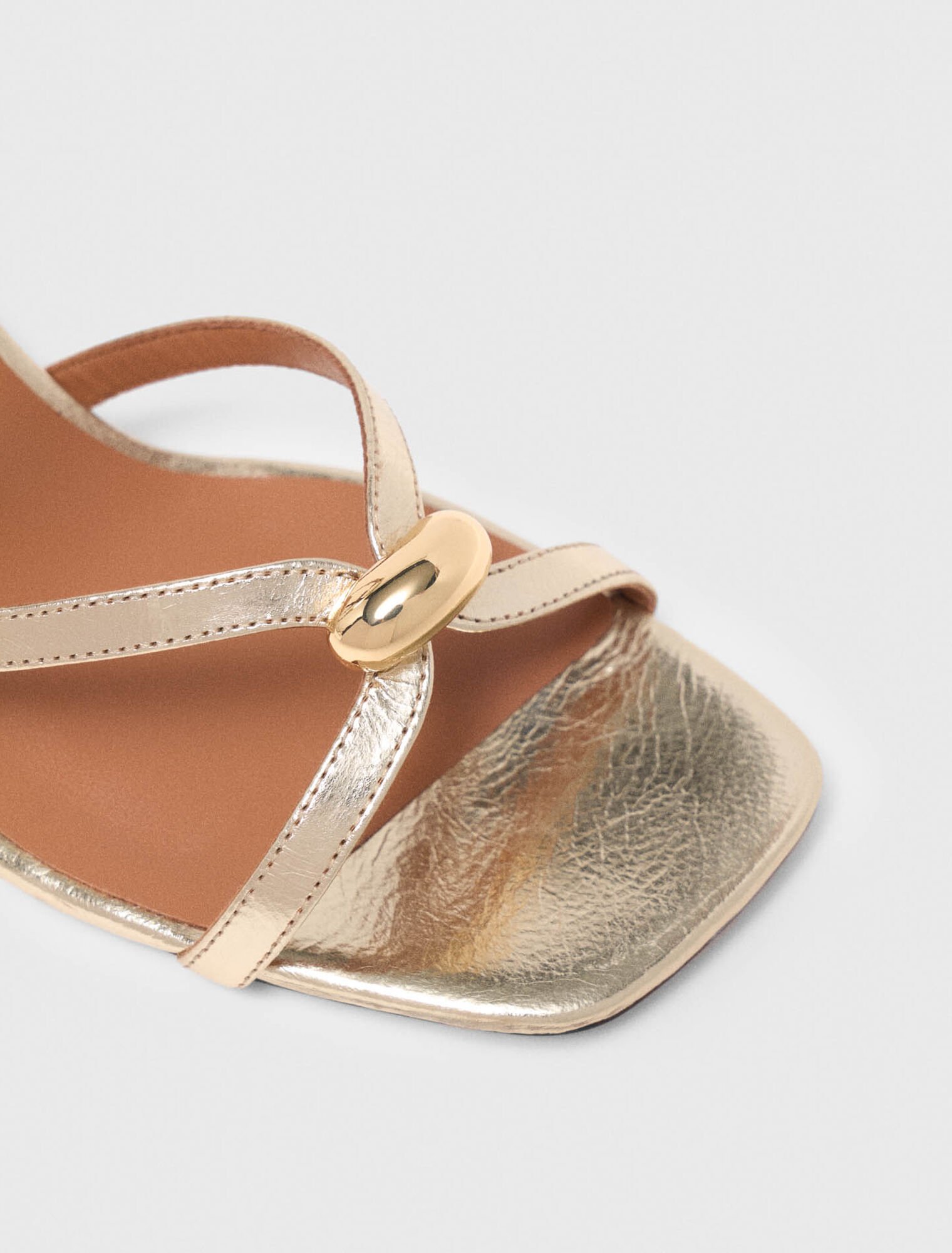 Metallic multi-strap sandals