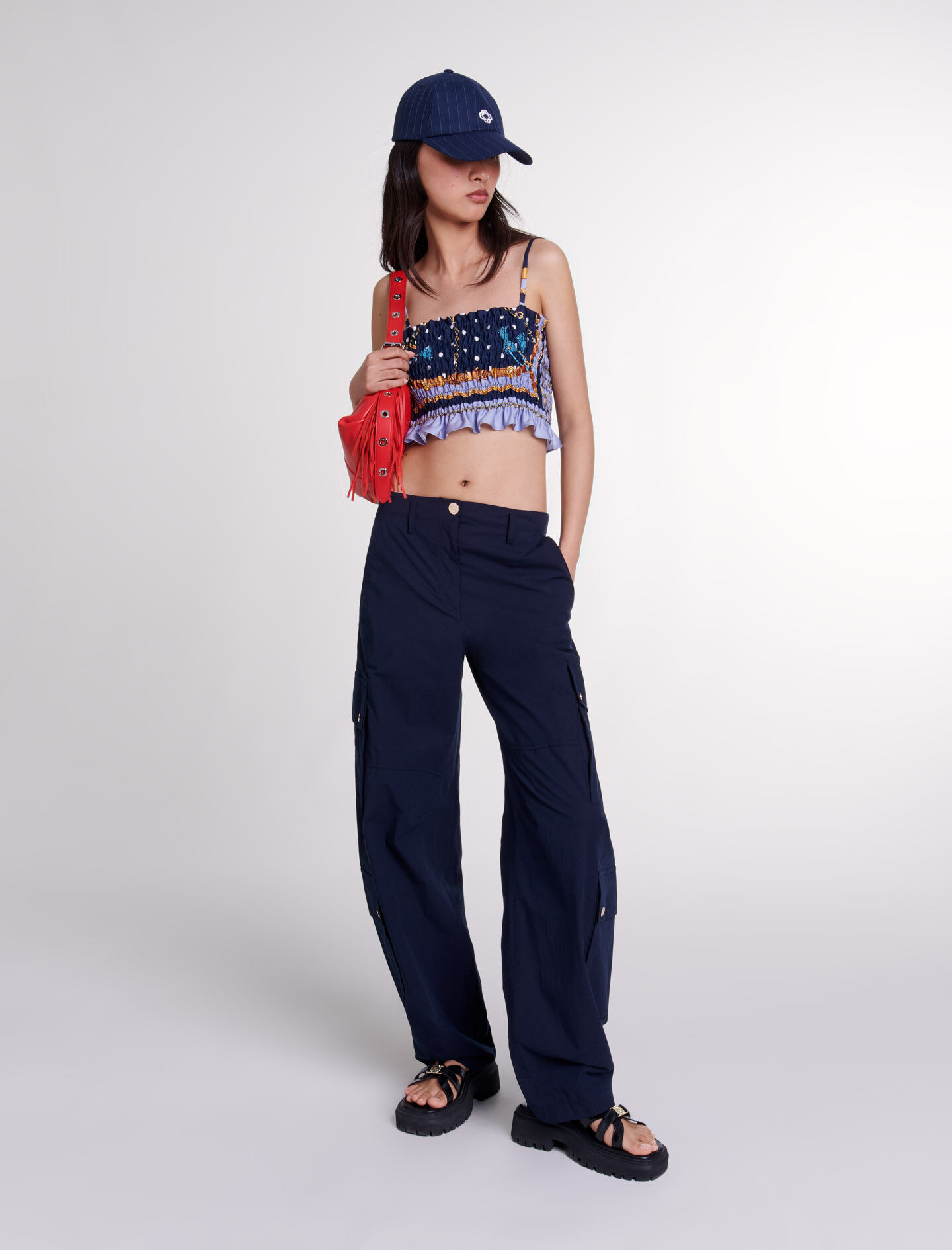 Cargo trousers Blue For Women | Maje