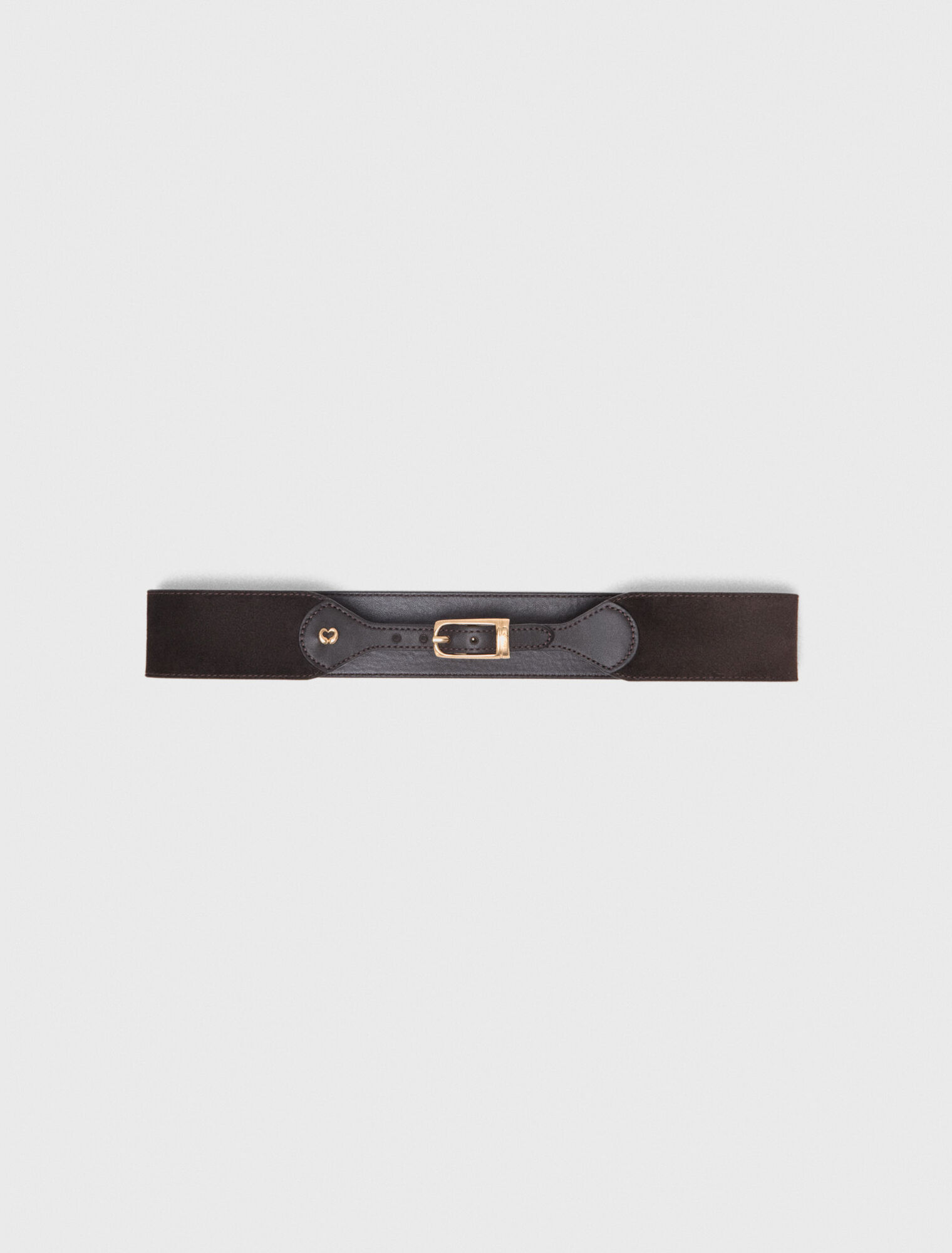 Mixed suede and leather corset belt