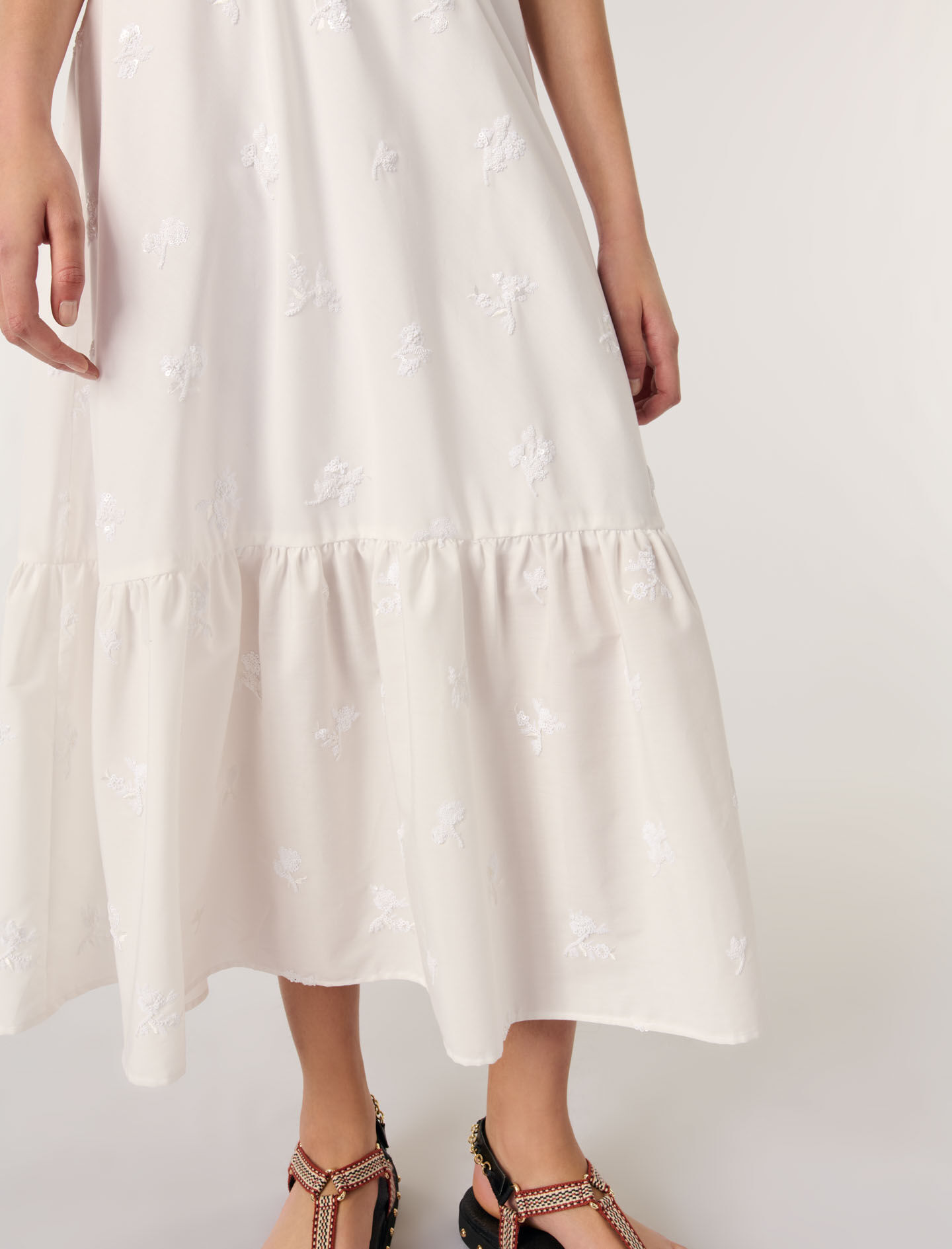 Long embroidered skirt White For Women | Maje