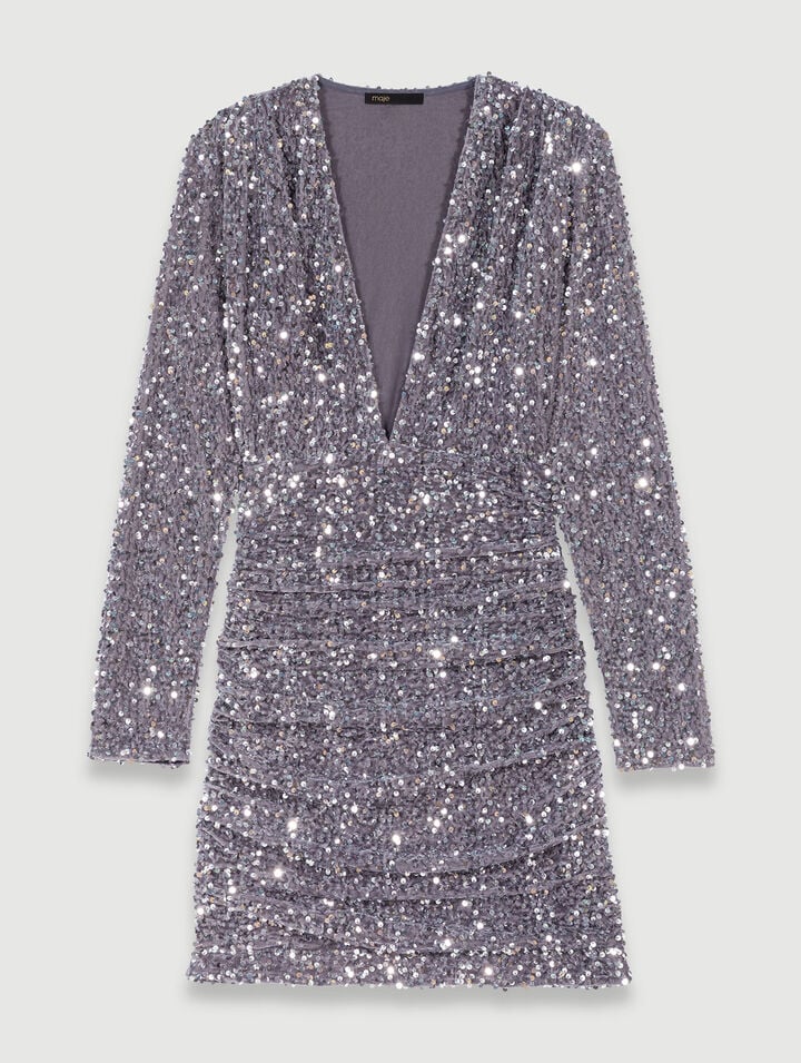 Sequinned velvet dress