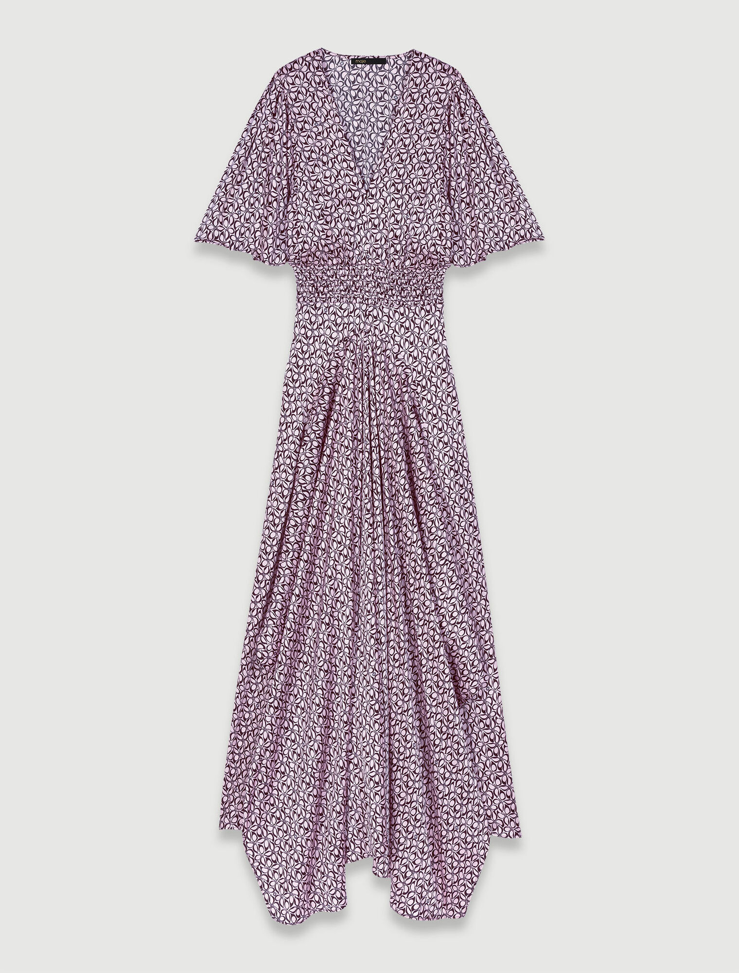 Satin-look patterned maxi dress