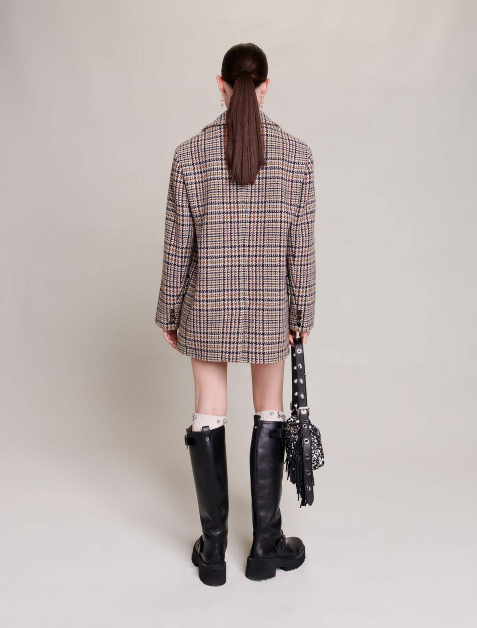 Short checked jacket