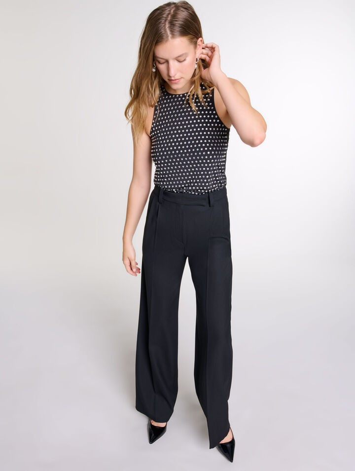 Wide-leg suit trousers