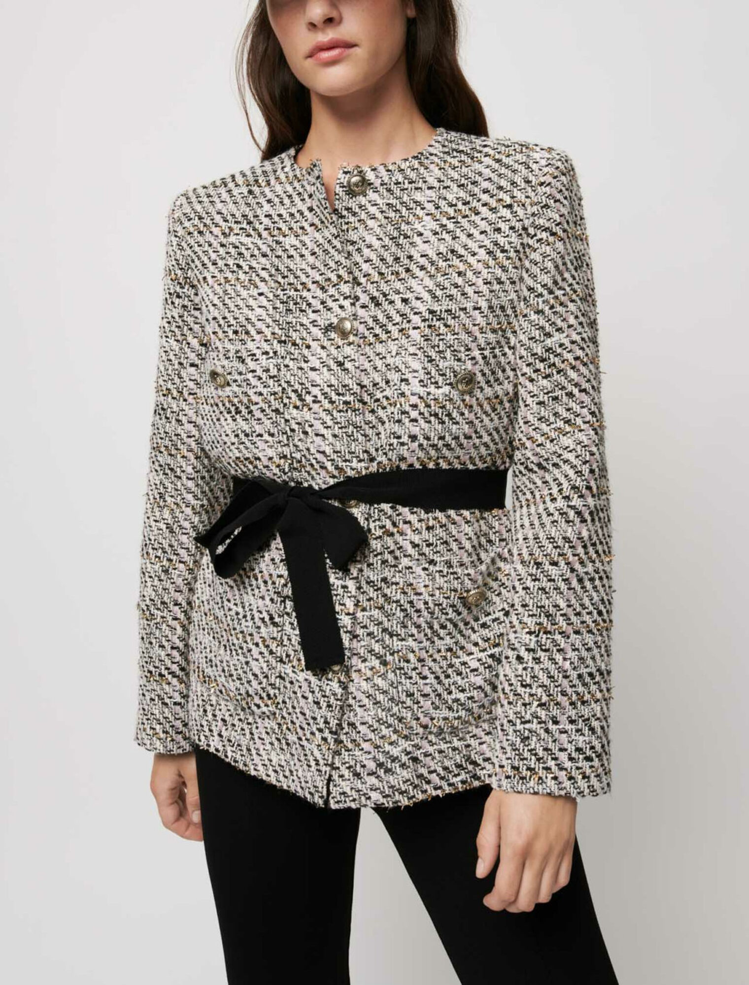 Contrast tweed jacket