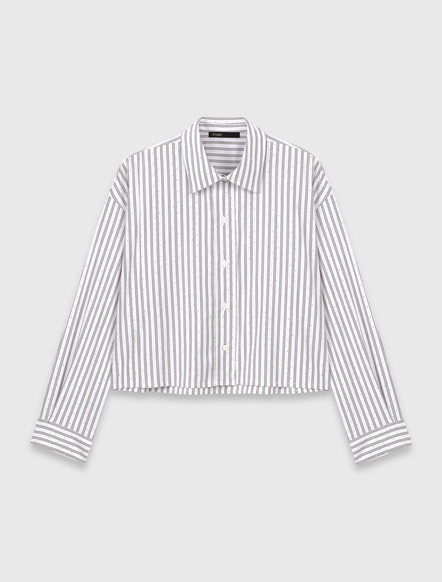 Rhinestone shirt with removable tie
