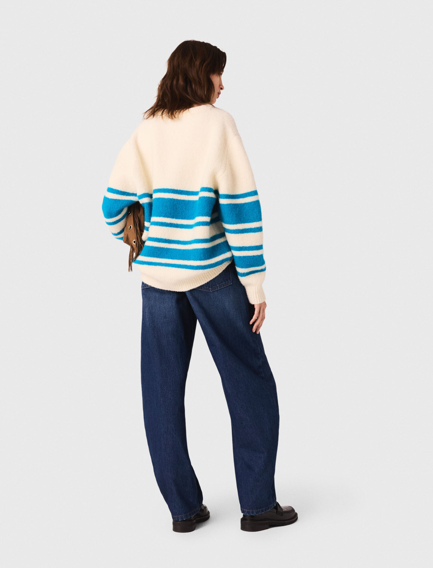 Oversized wool-blend sweater Bicolor For Women | Maje