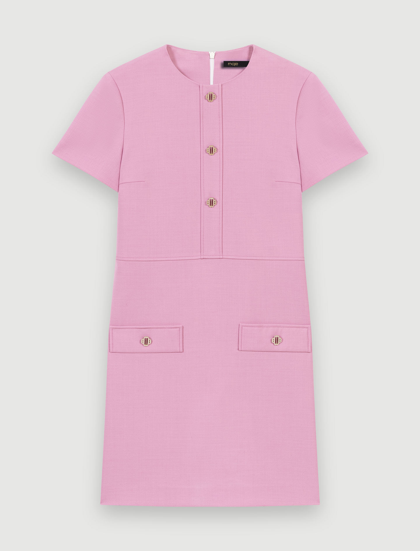 Short, straight-cut dress Purple For Women | Maje