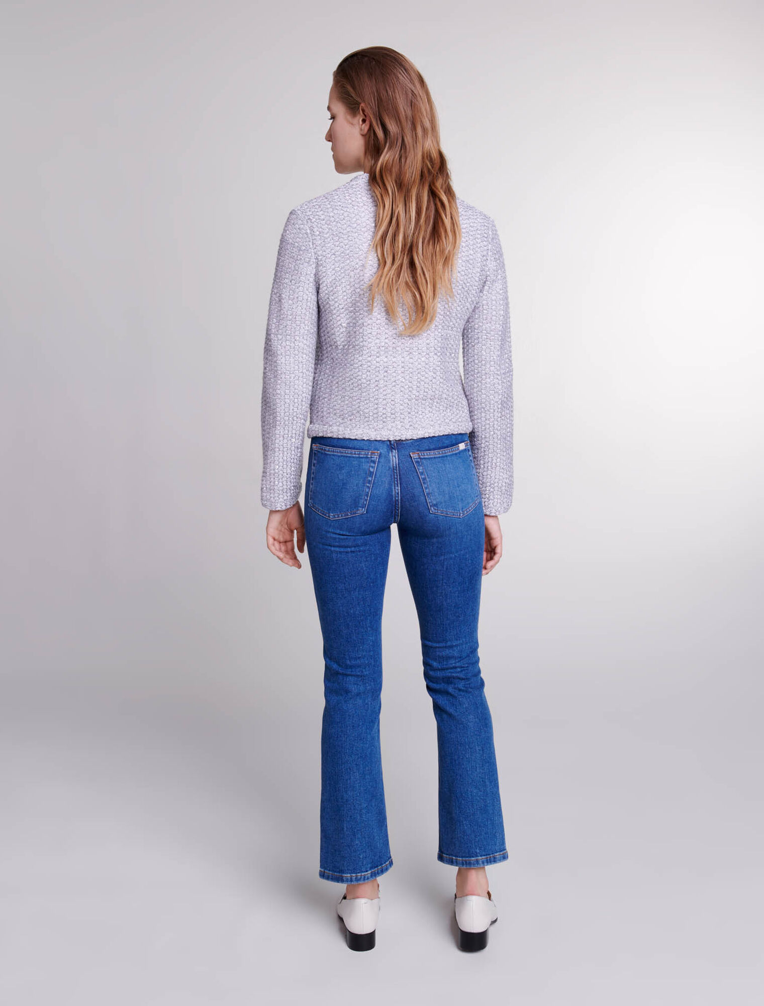 Tweed-look knit cardigan