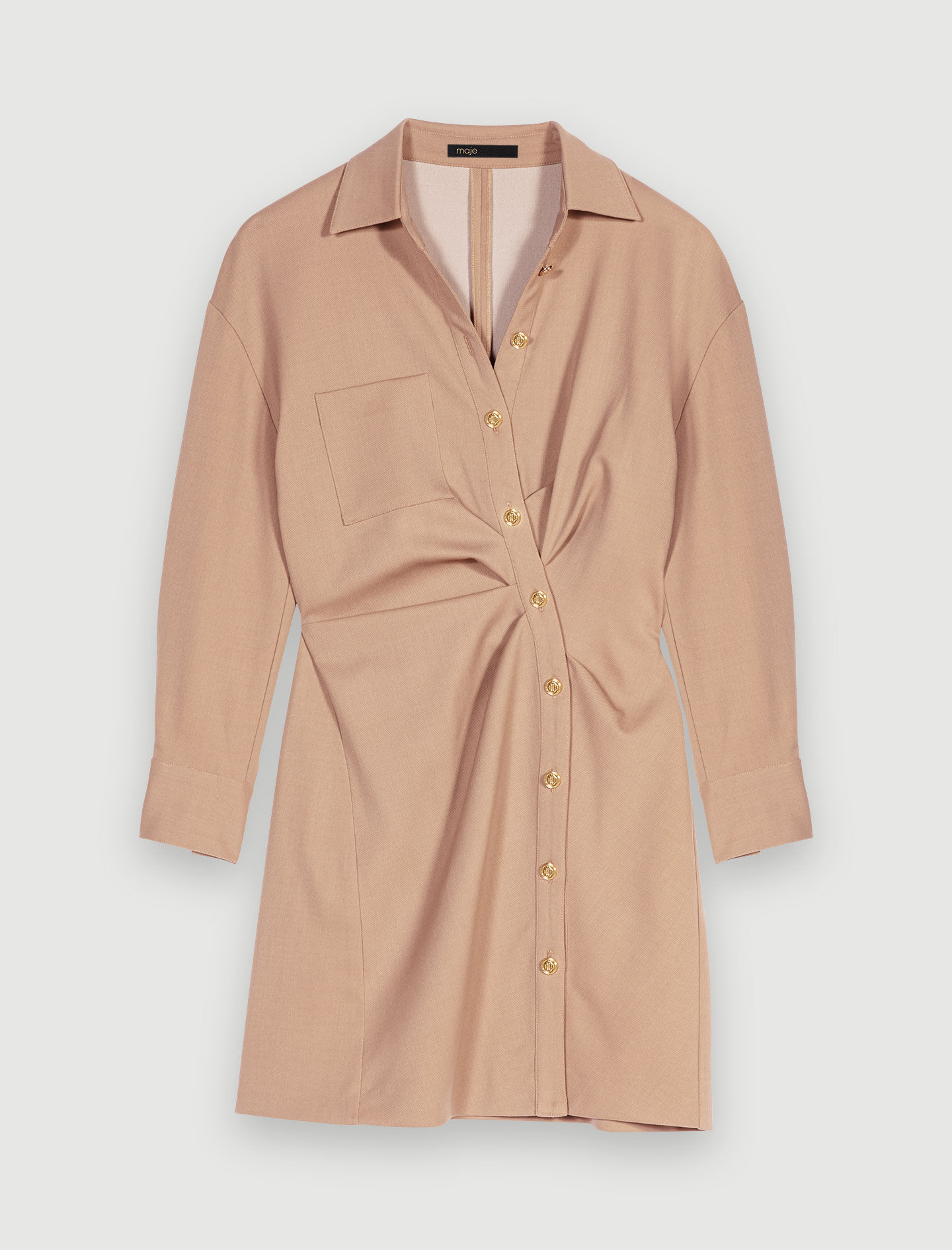 Buttoned mini dress Natural For Women | Maje