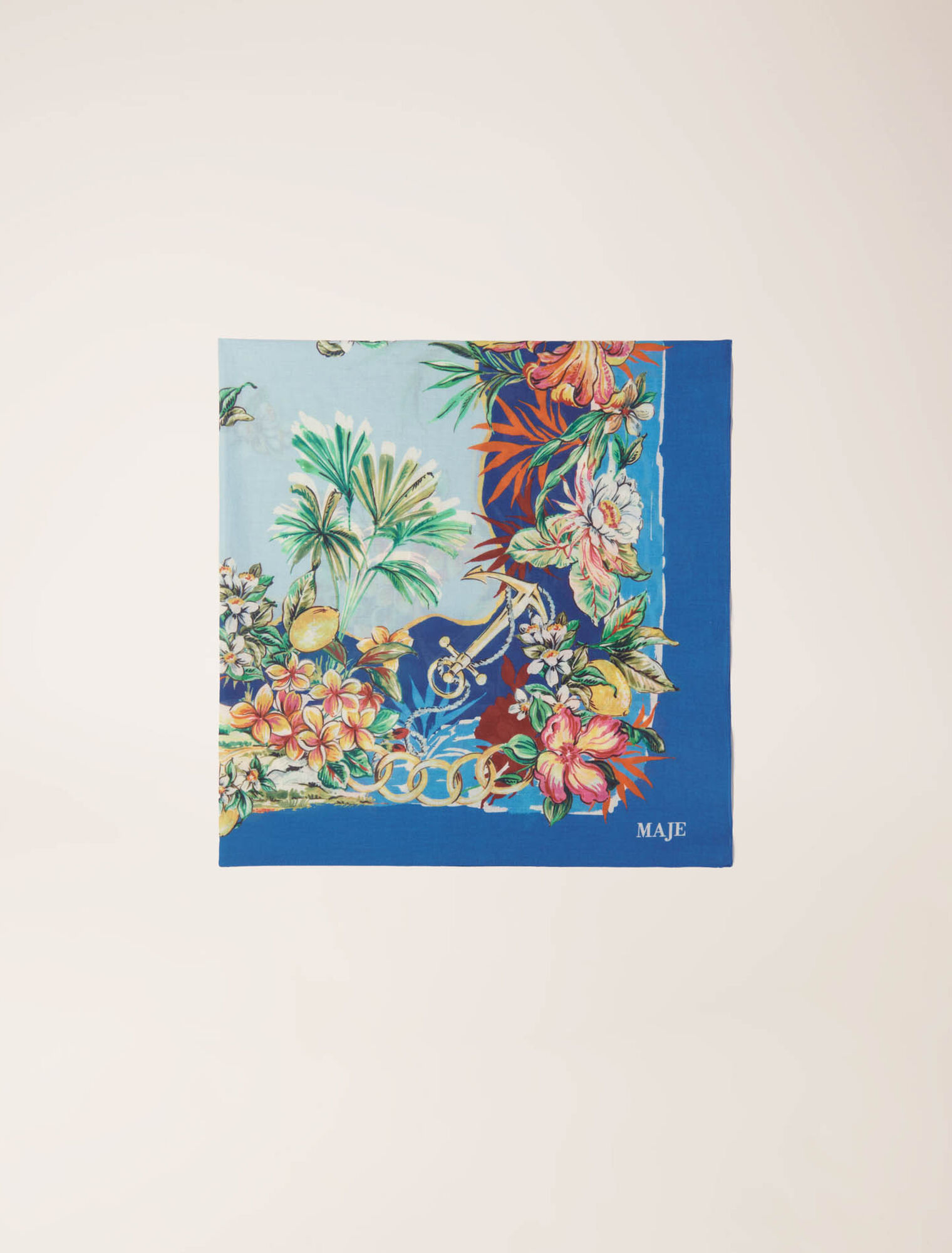 90x90cm square in cotton print