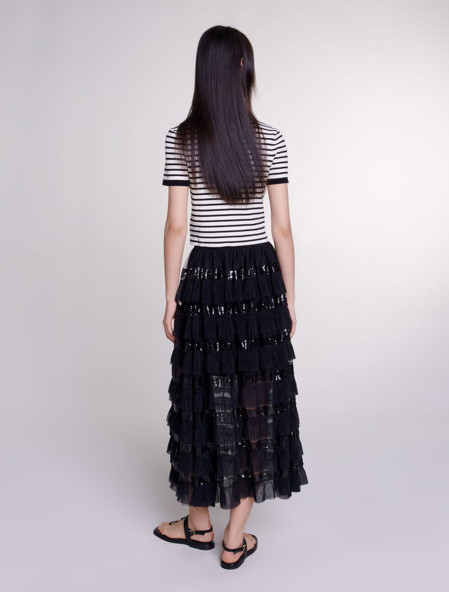 Ruffled maxi skirt