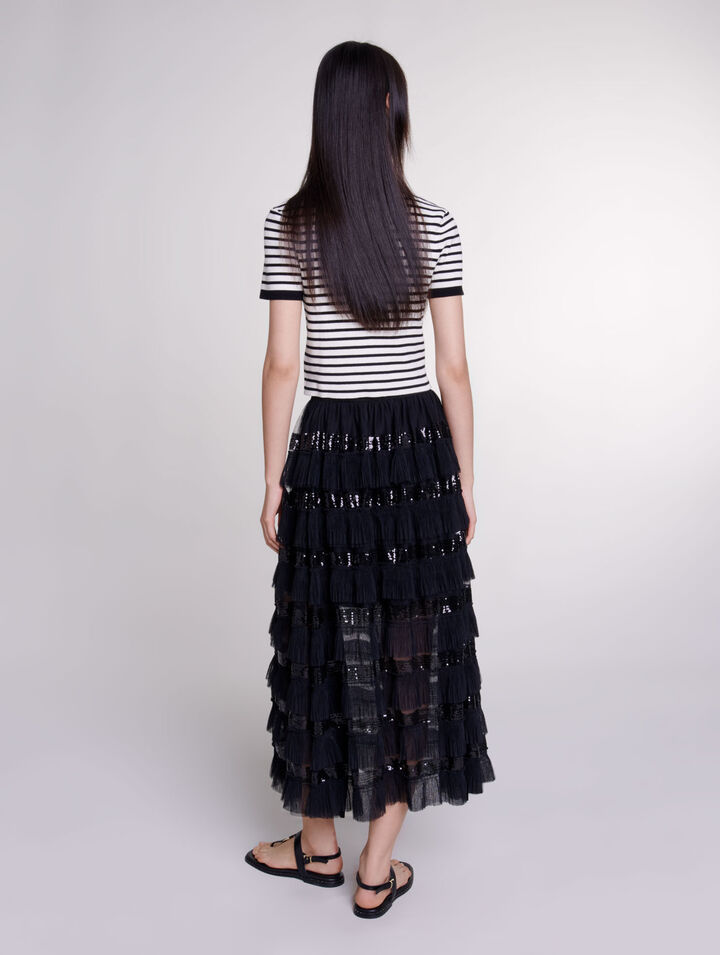 Ruffled maxi skirt