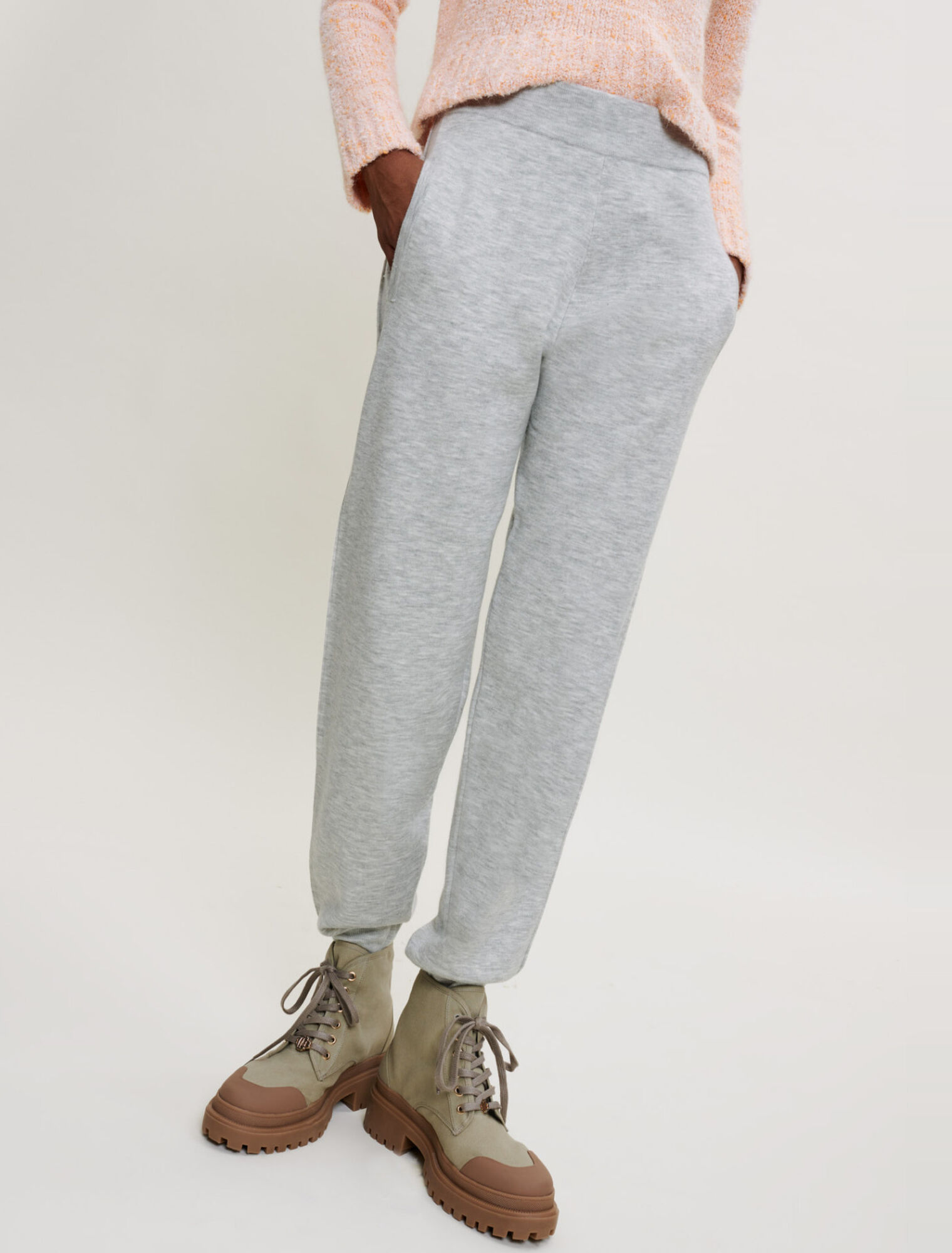 Mottled fleece jogging pants
