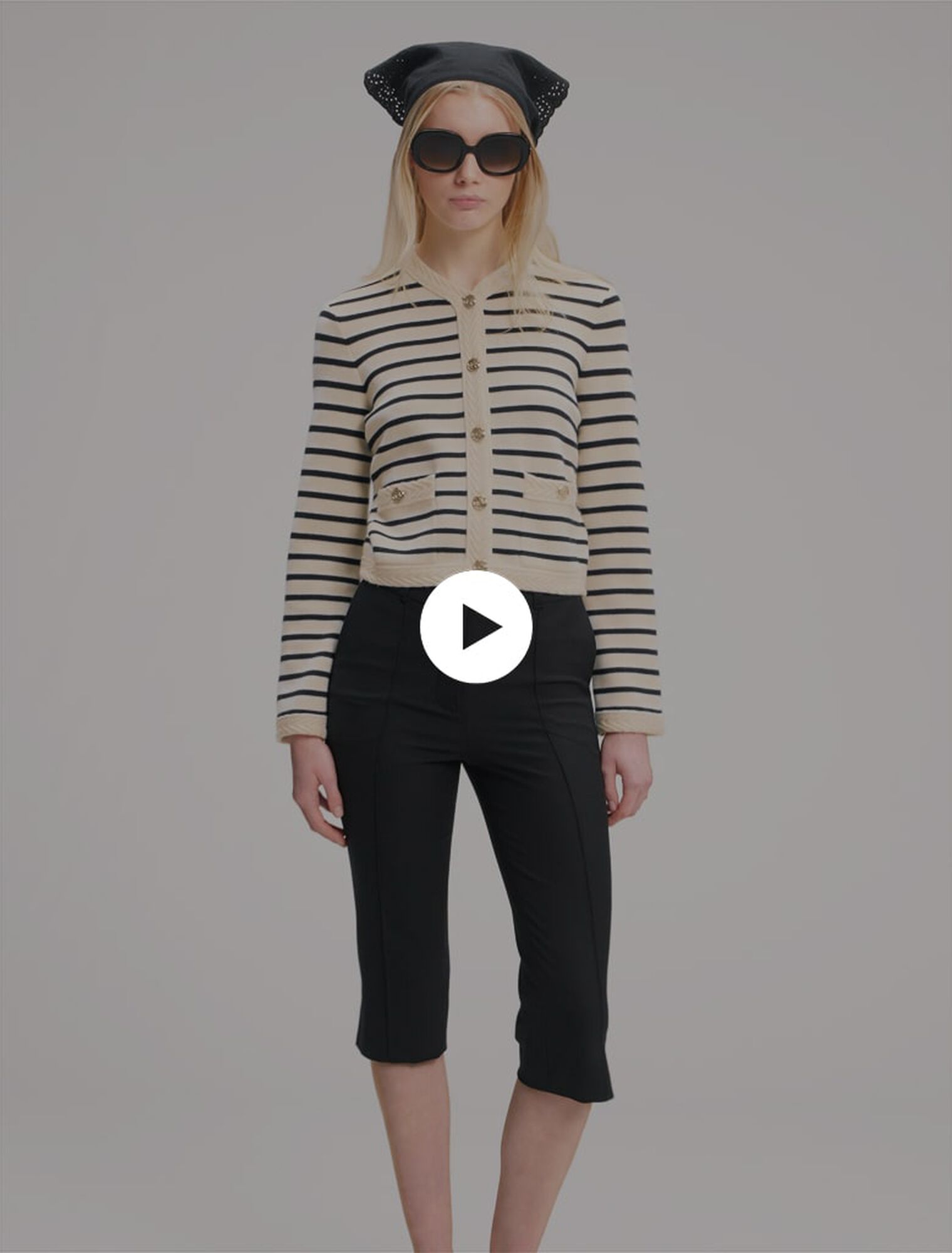 Striped knit cardigan