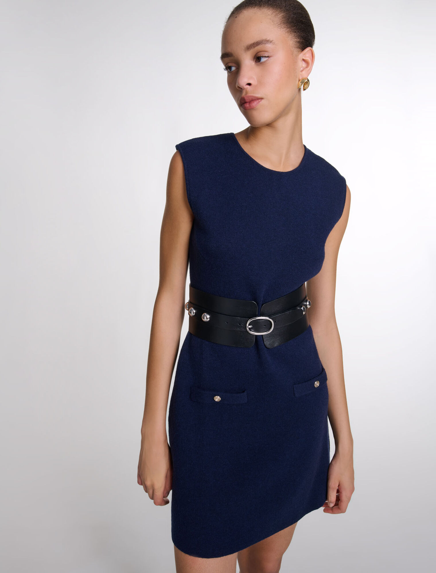 Knit 2-in-1 short dress