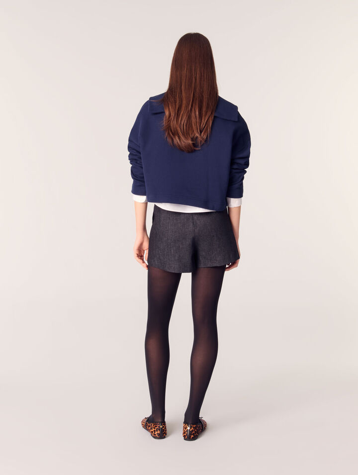 Short sweater with embroidery