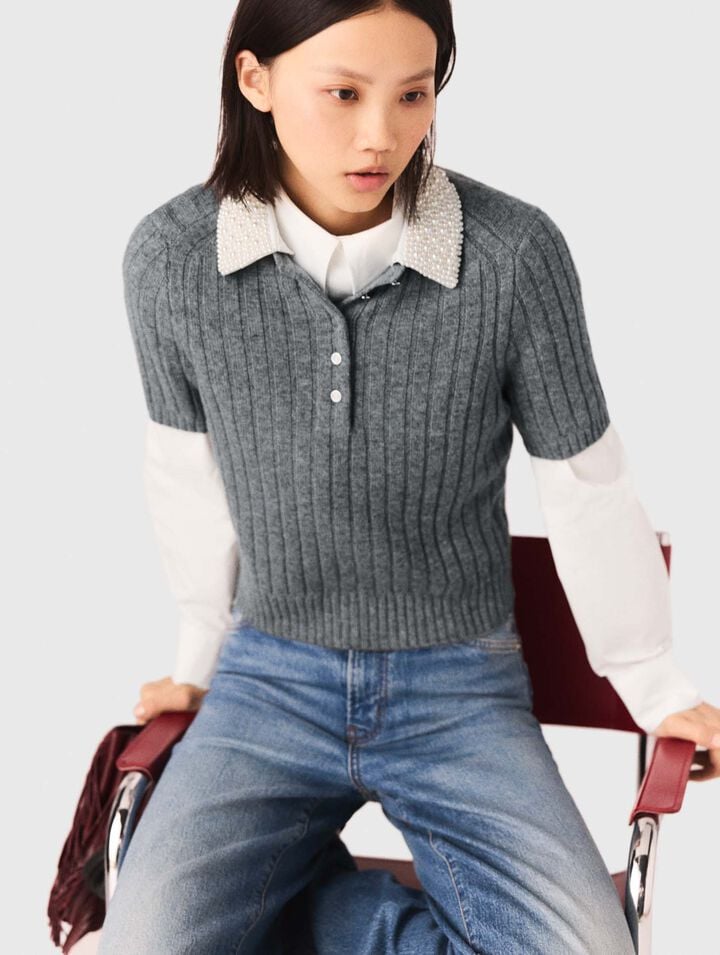 Removable beaded collar jumper