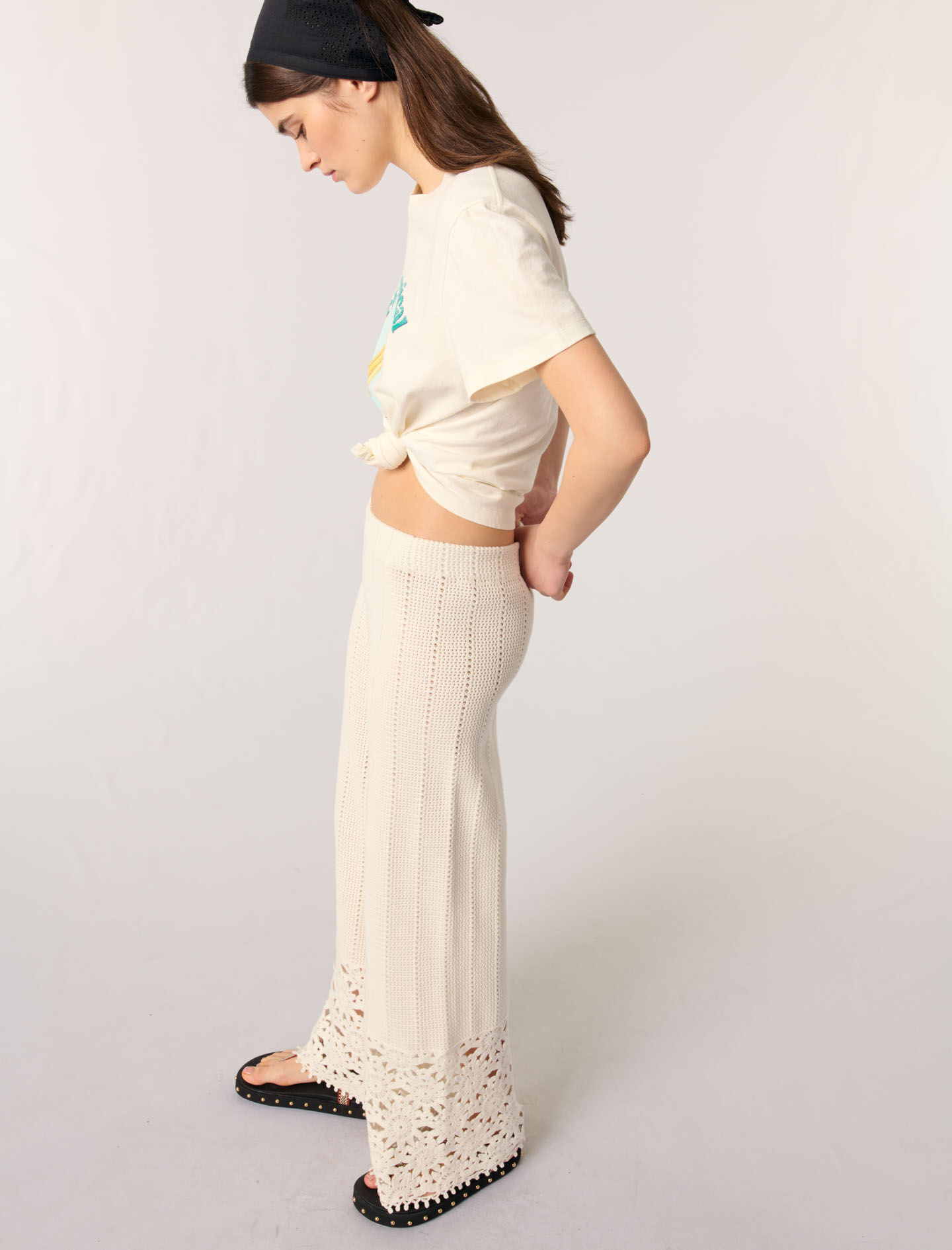 andpal crochet lace pants アイボリー 80 新品完売品 Crochet trousers White For Women | Maje