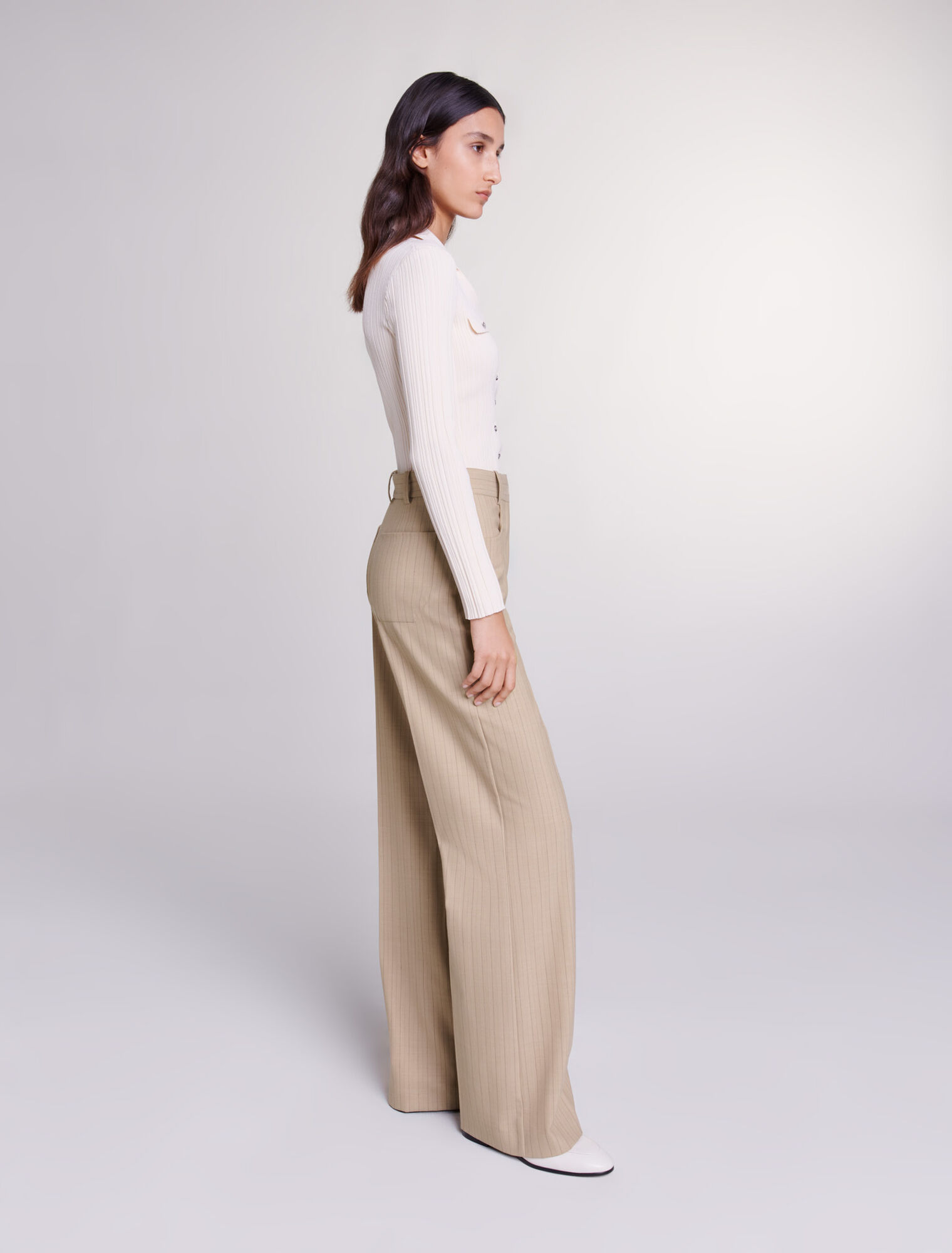 High-waisted trousers