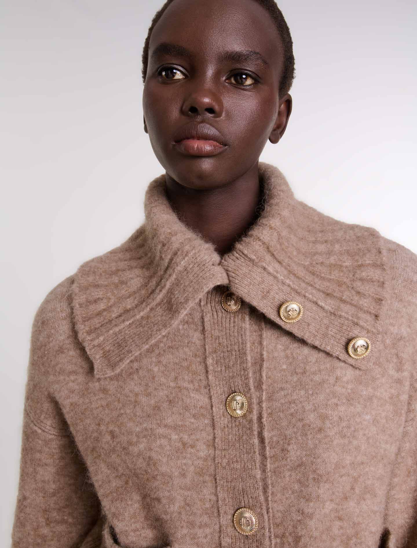 Wool-blend cardigan Brown For Women | Maje