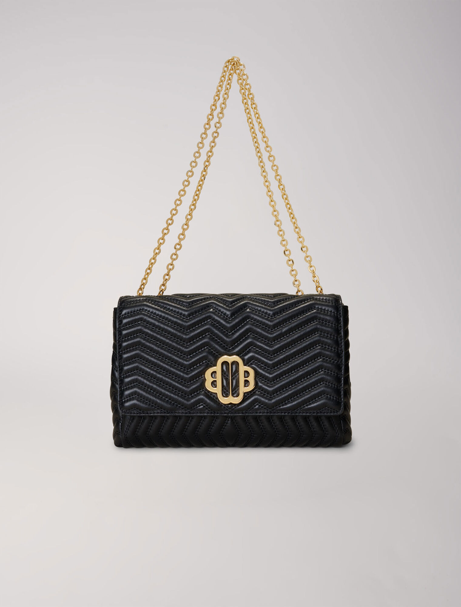 Leather bag with chain strap