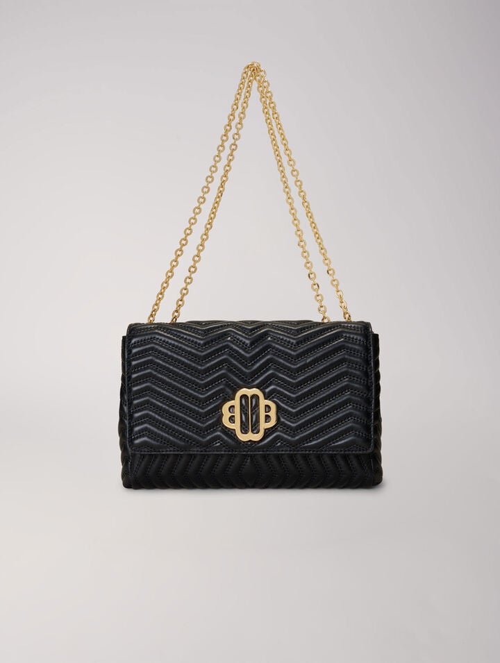 Leather bag with chain strap