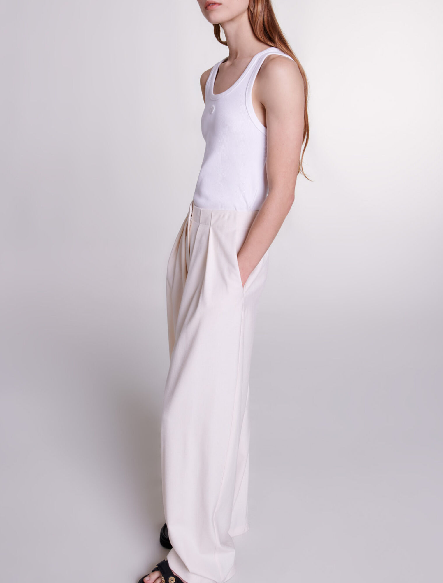 Wide-leg suit trousers