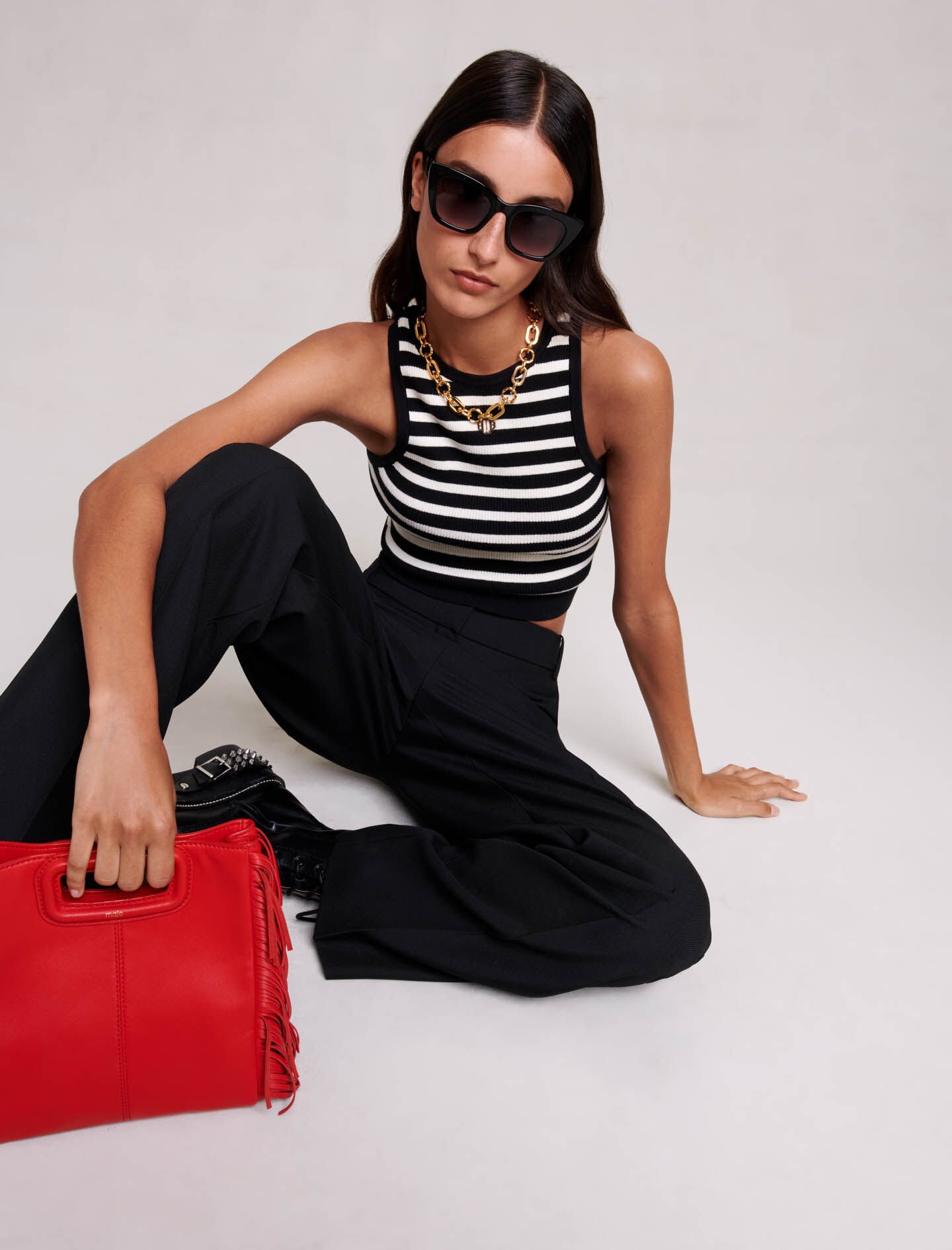 Suit trousers Black / Gray For Women | Maje