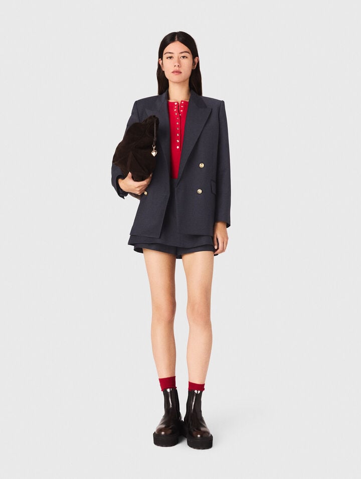 Suit jacket with gold buttons