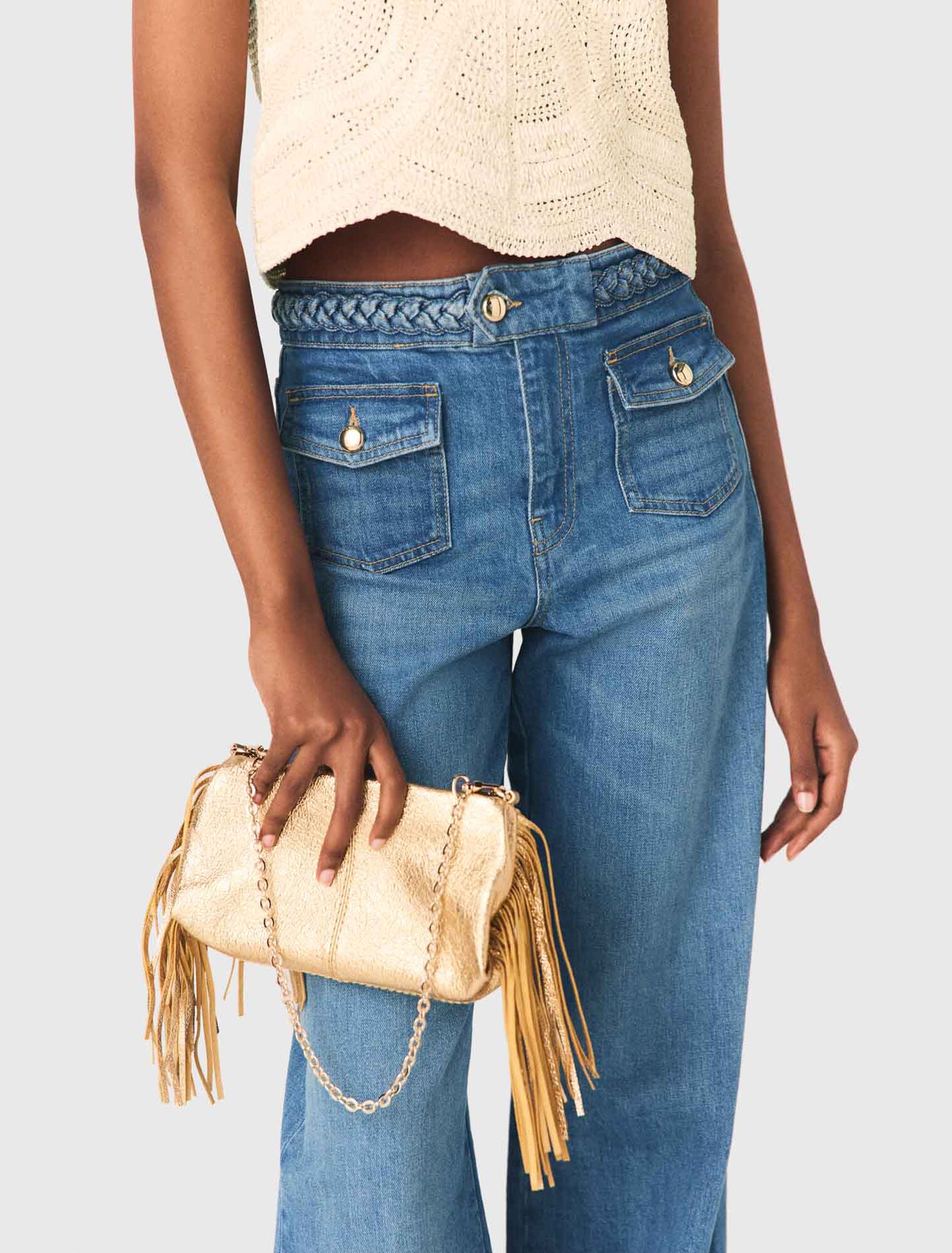 Miss M Metallic Pouch Bag