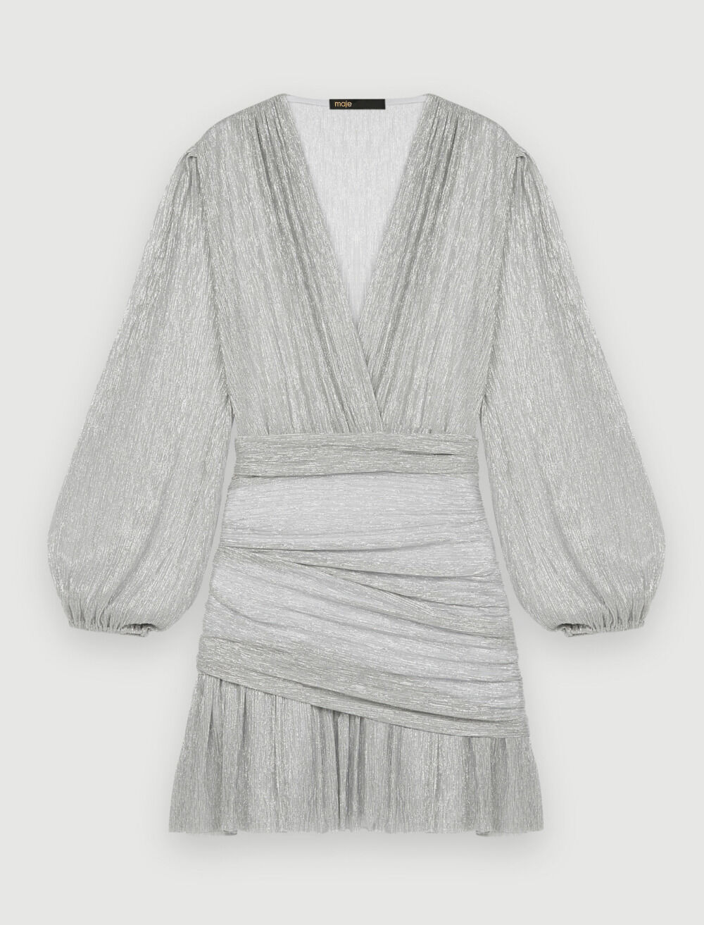 Draped lurex dress Black / Gray For Women | Maje