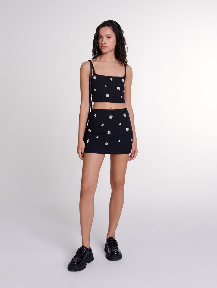 Diamanté crop top