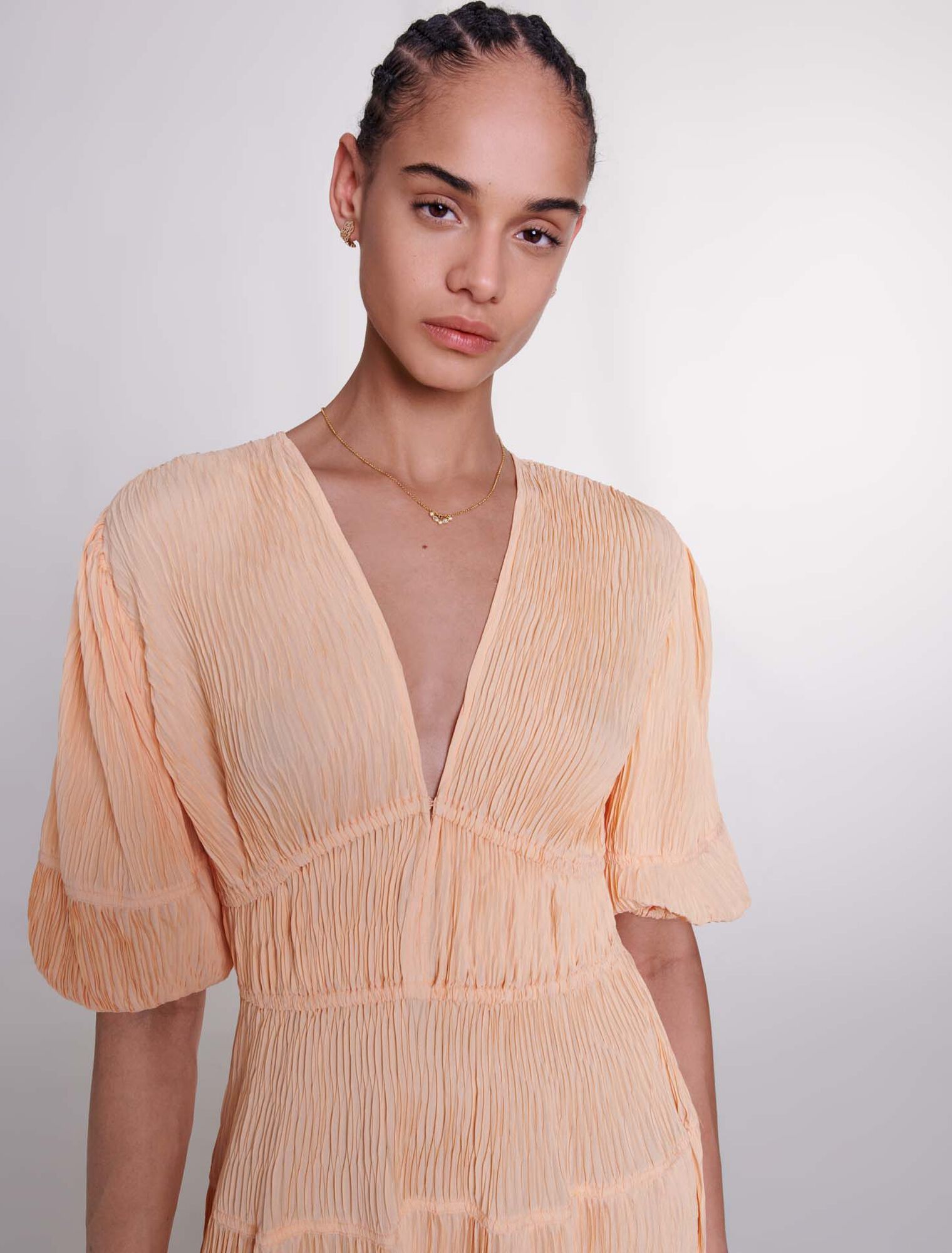 Pleated maxi dress