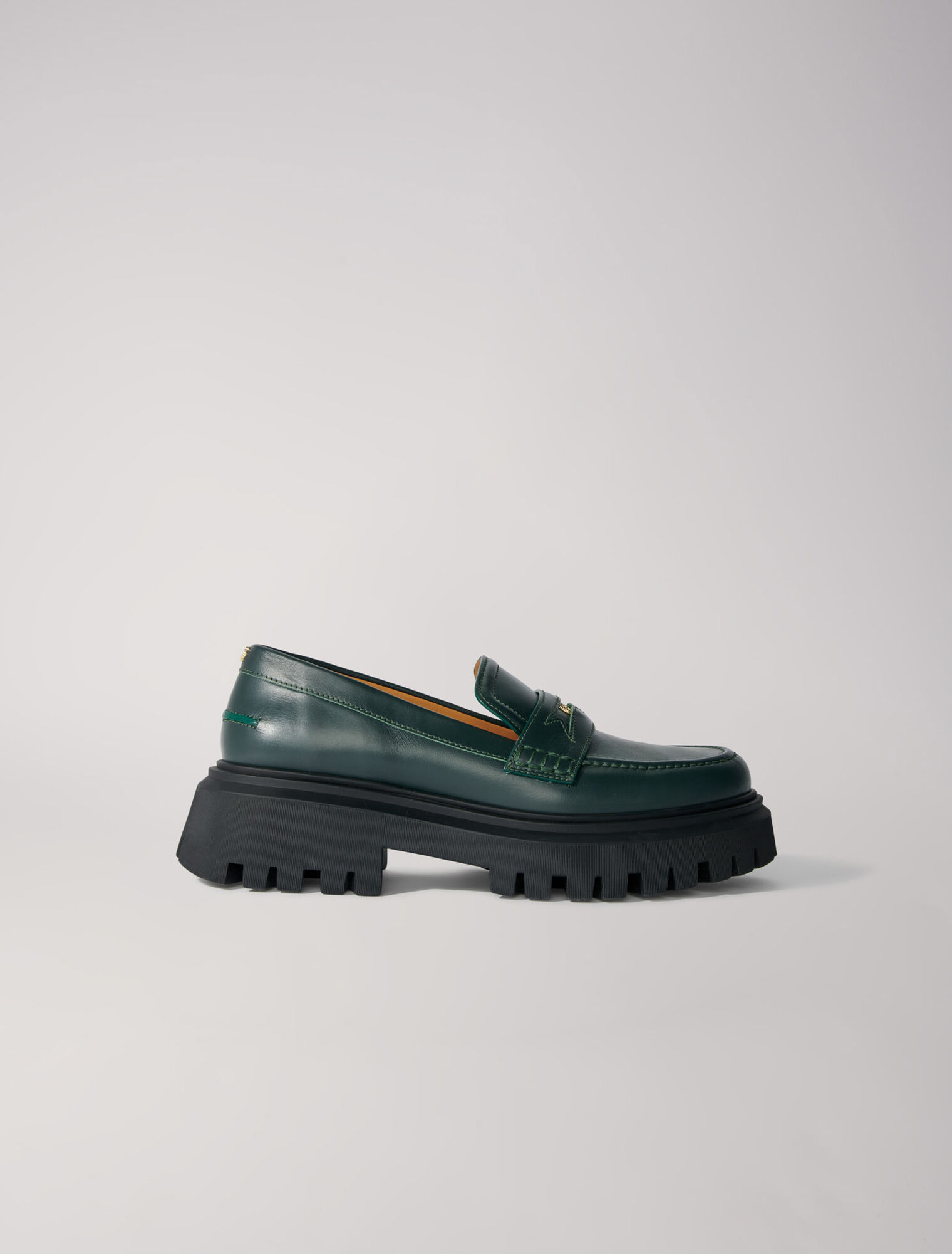 Leather platform loafers