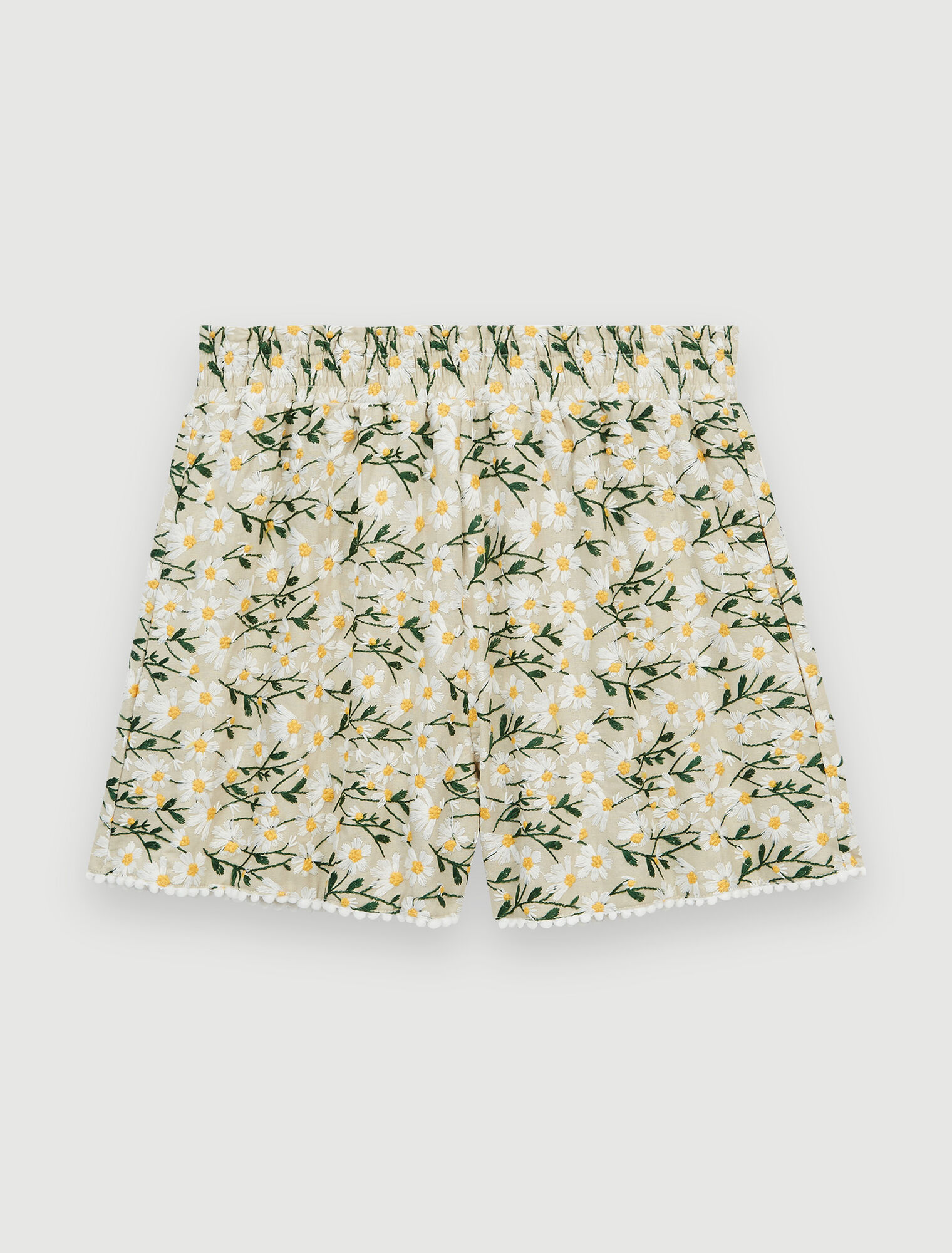 Embroidered floral shorts