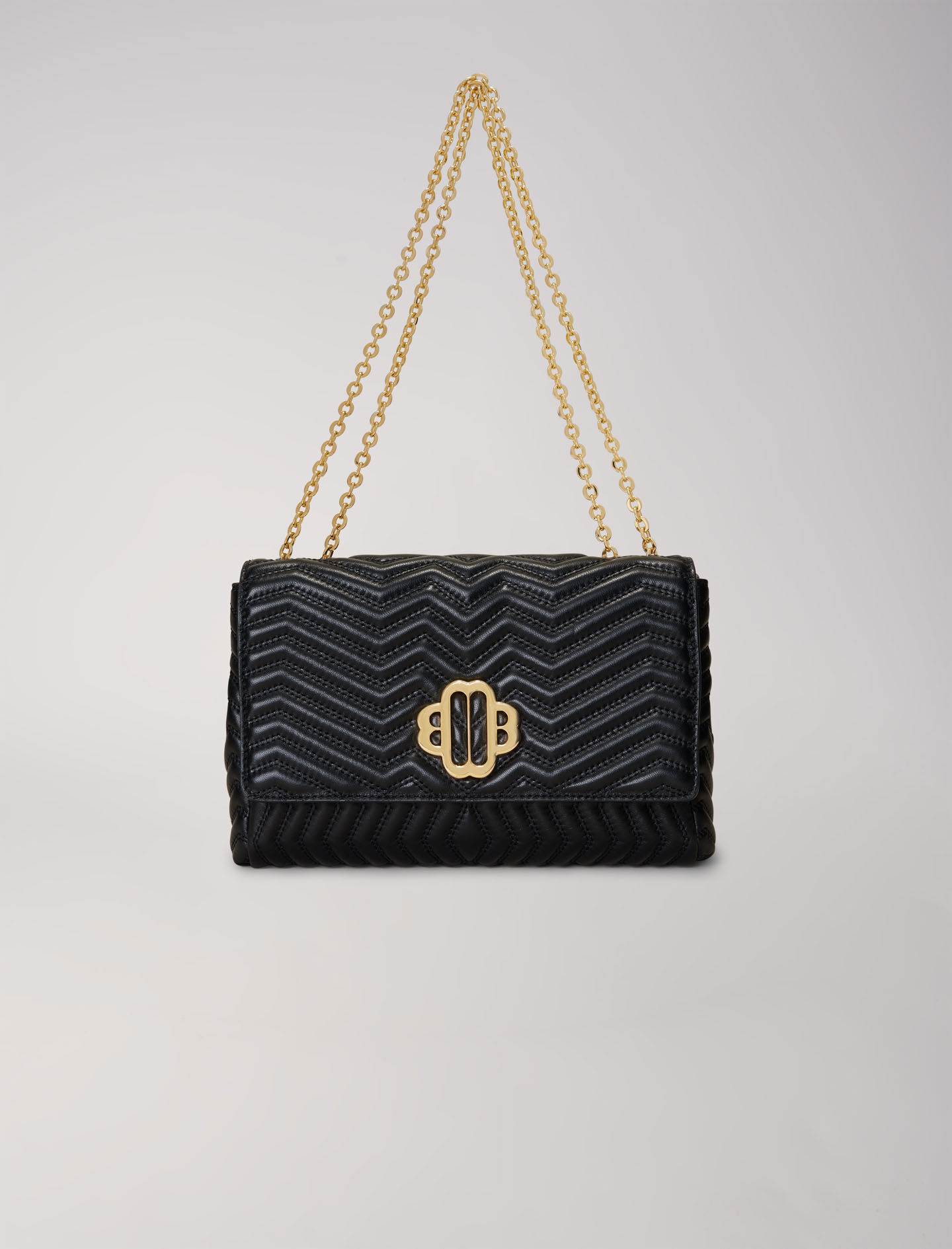 Leather bag with chain strap