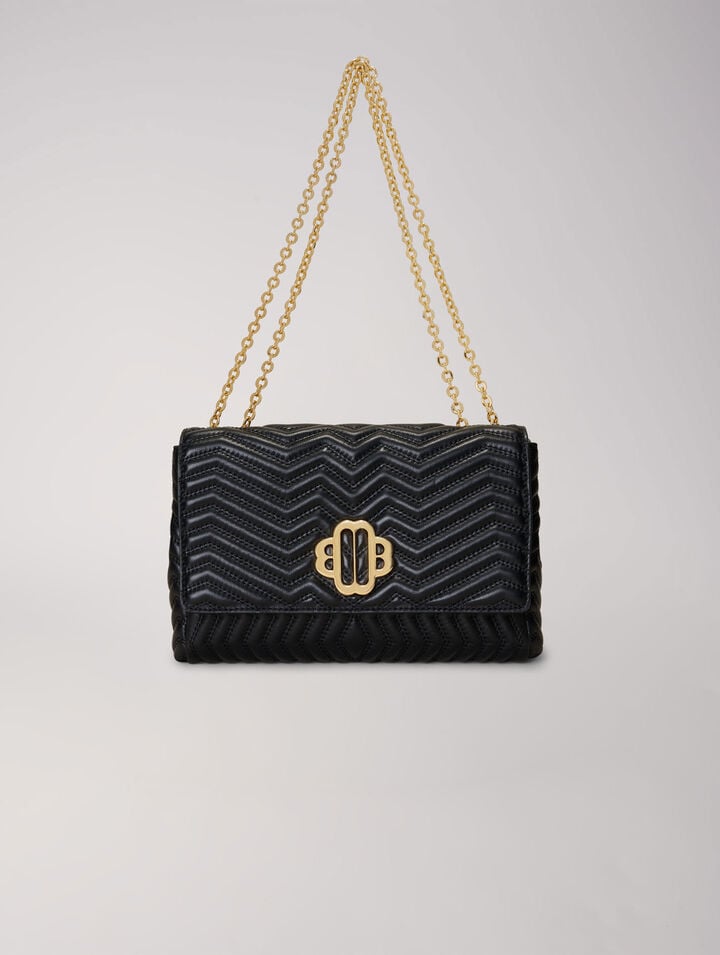 Leather bag with chain strap