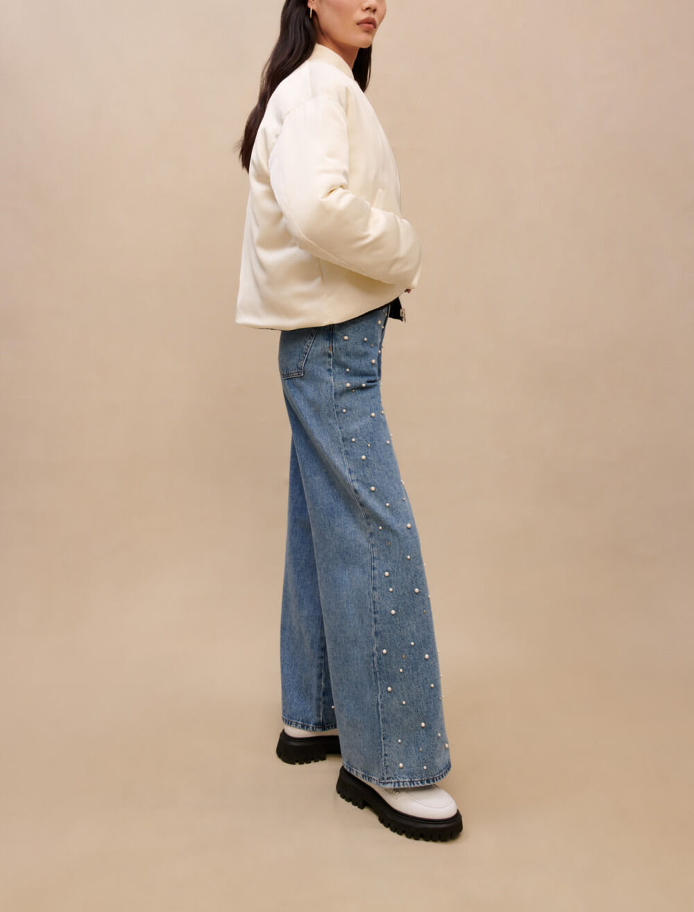 Reversible bomber White For Women | Maje