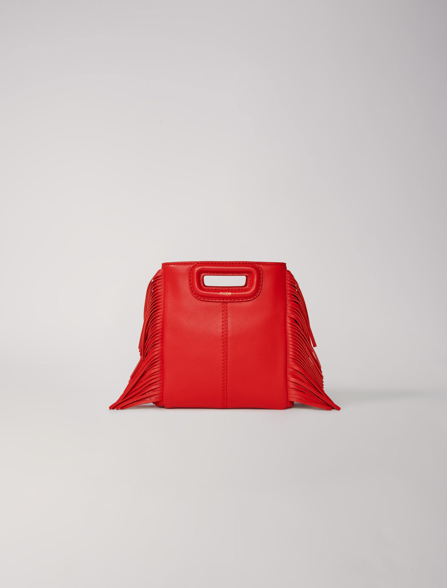 Leather mini M bag with chain