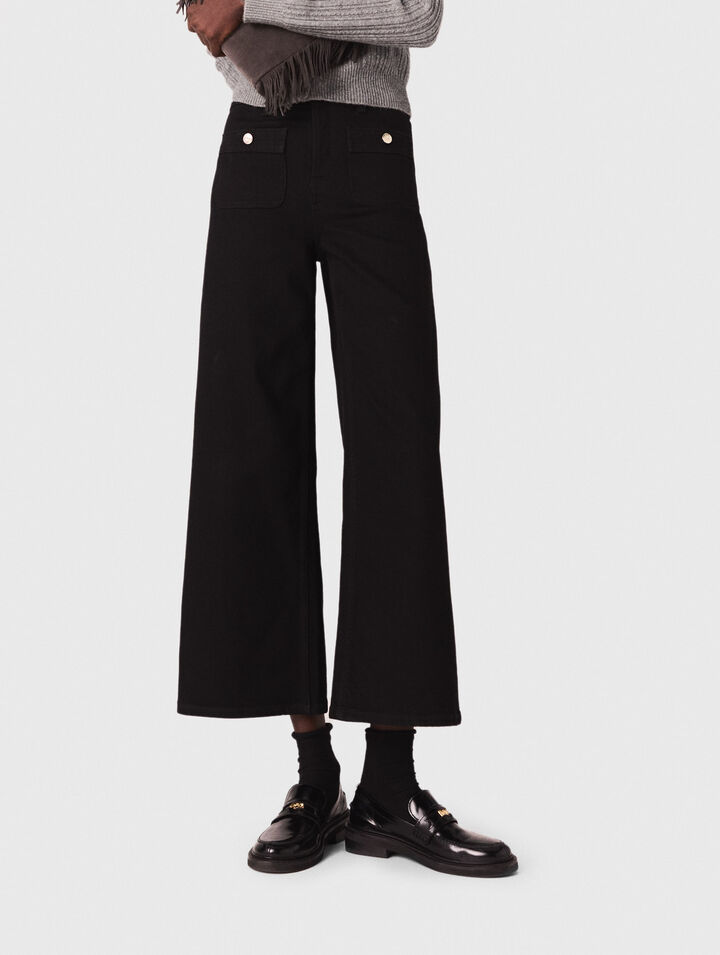 Straight-leg jeans with patch pockets