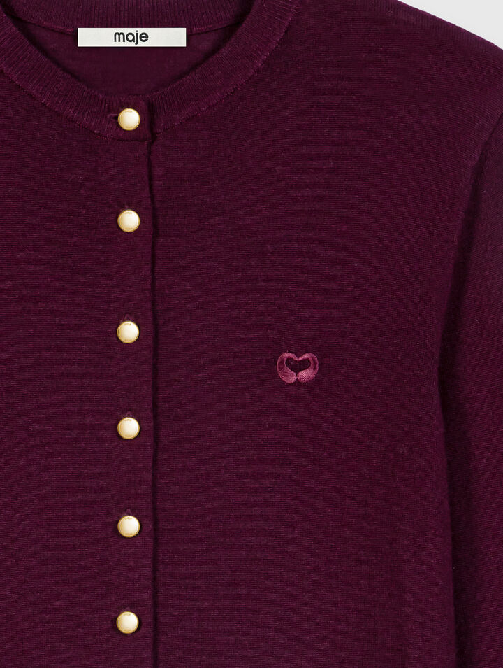 Cardigan with embroidered logo