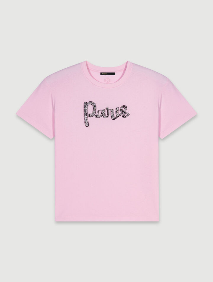 Paris rhinestone T-shirt