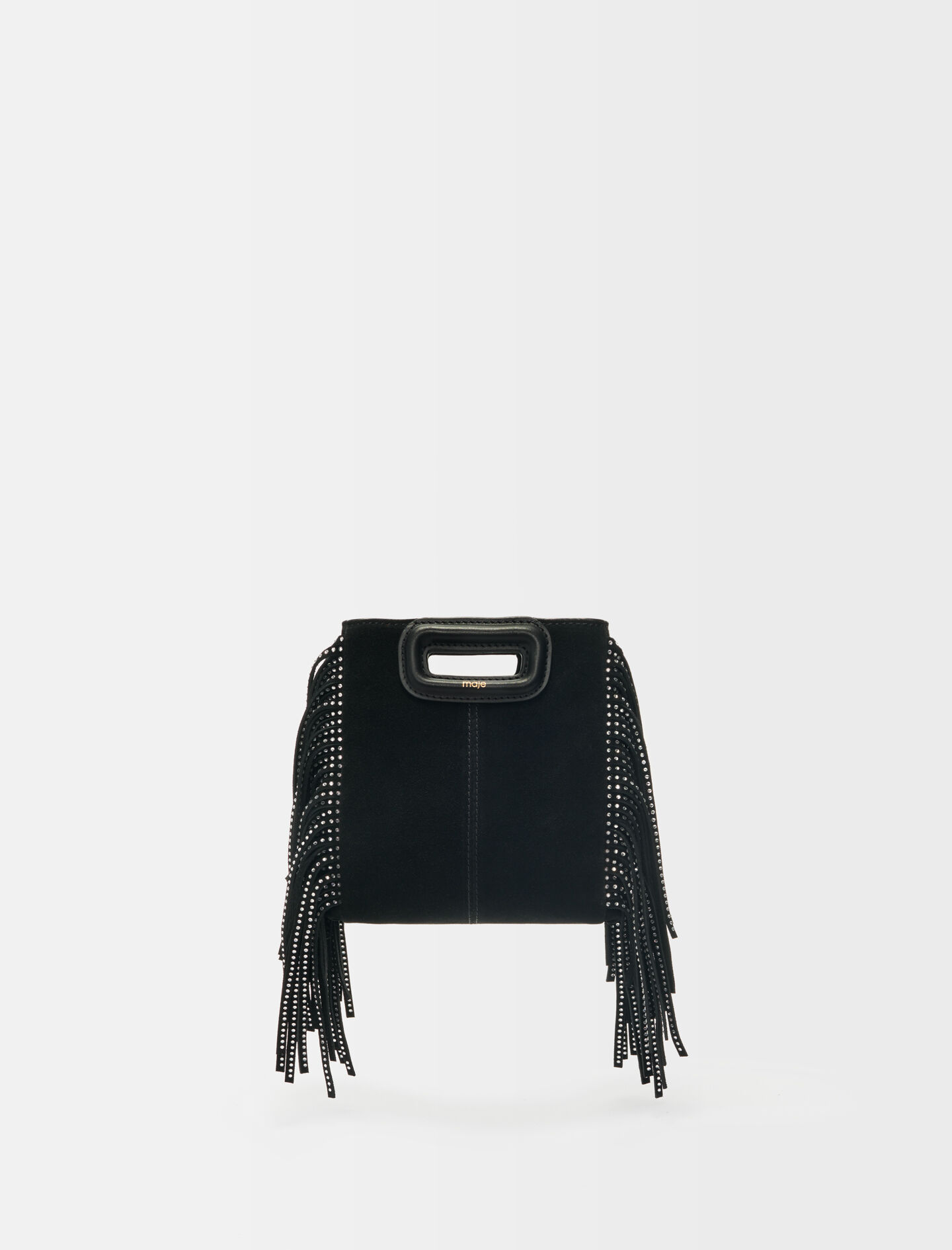 Black suede Mini M bag Black / Gray For Women | Maje