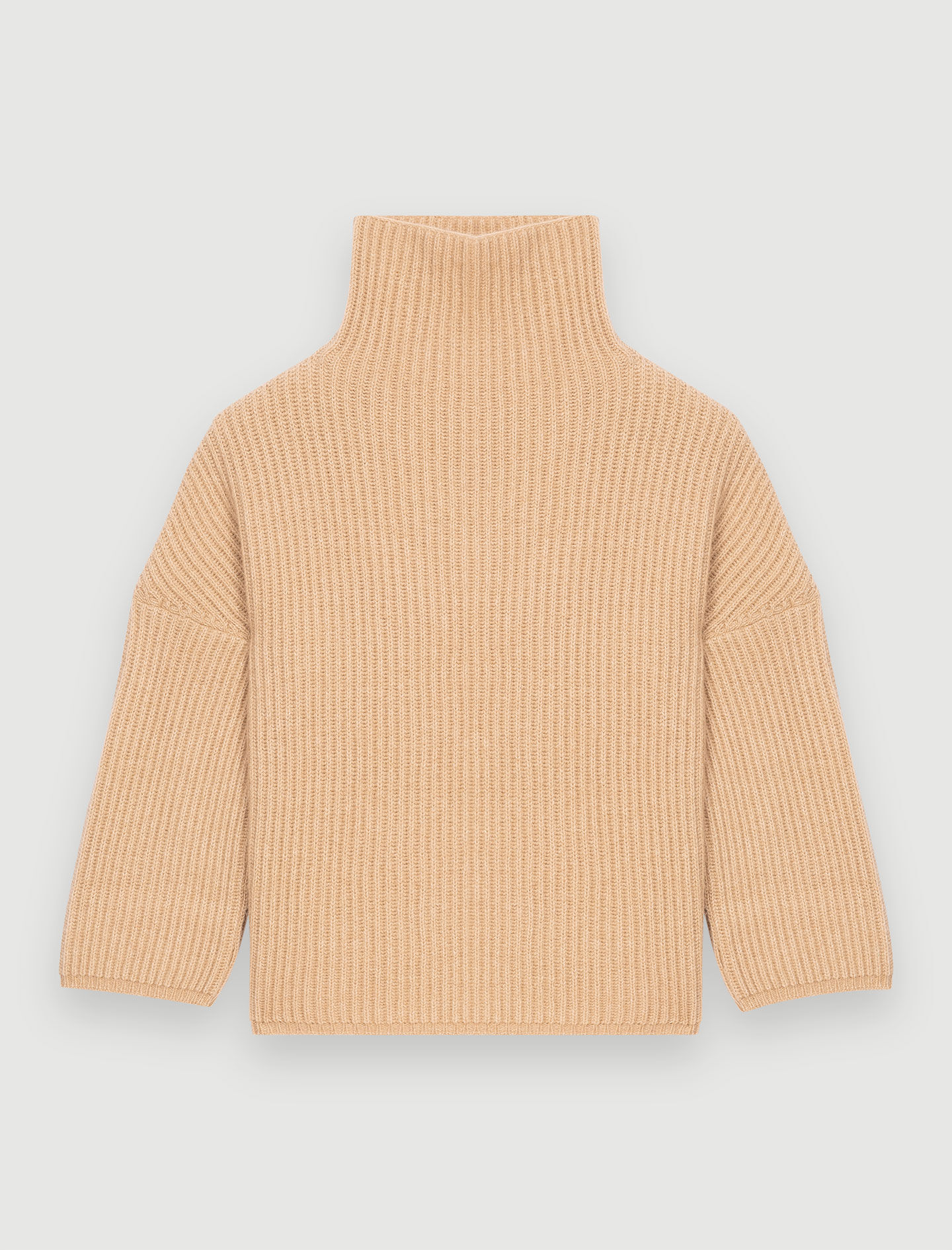 Oversized alpaca turtleneck pullover Brown For Women | Maje Oversized alpaca turtleneck pullover Brown For Women | Maje